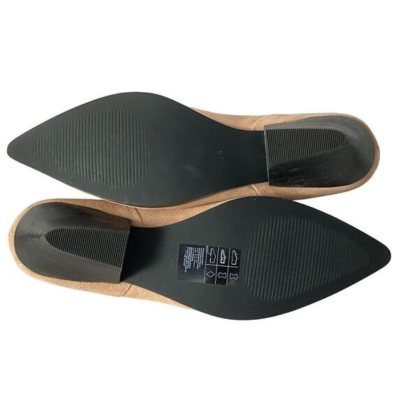 H&M Pink Suede Hooties Vamp Pointed Toe Stacked Heel Shoes Size 8 NEW - Picture 6 of 11